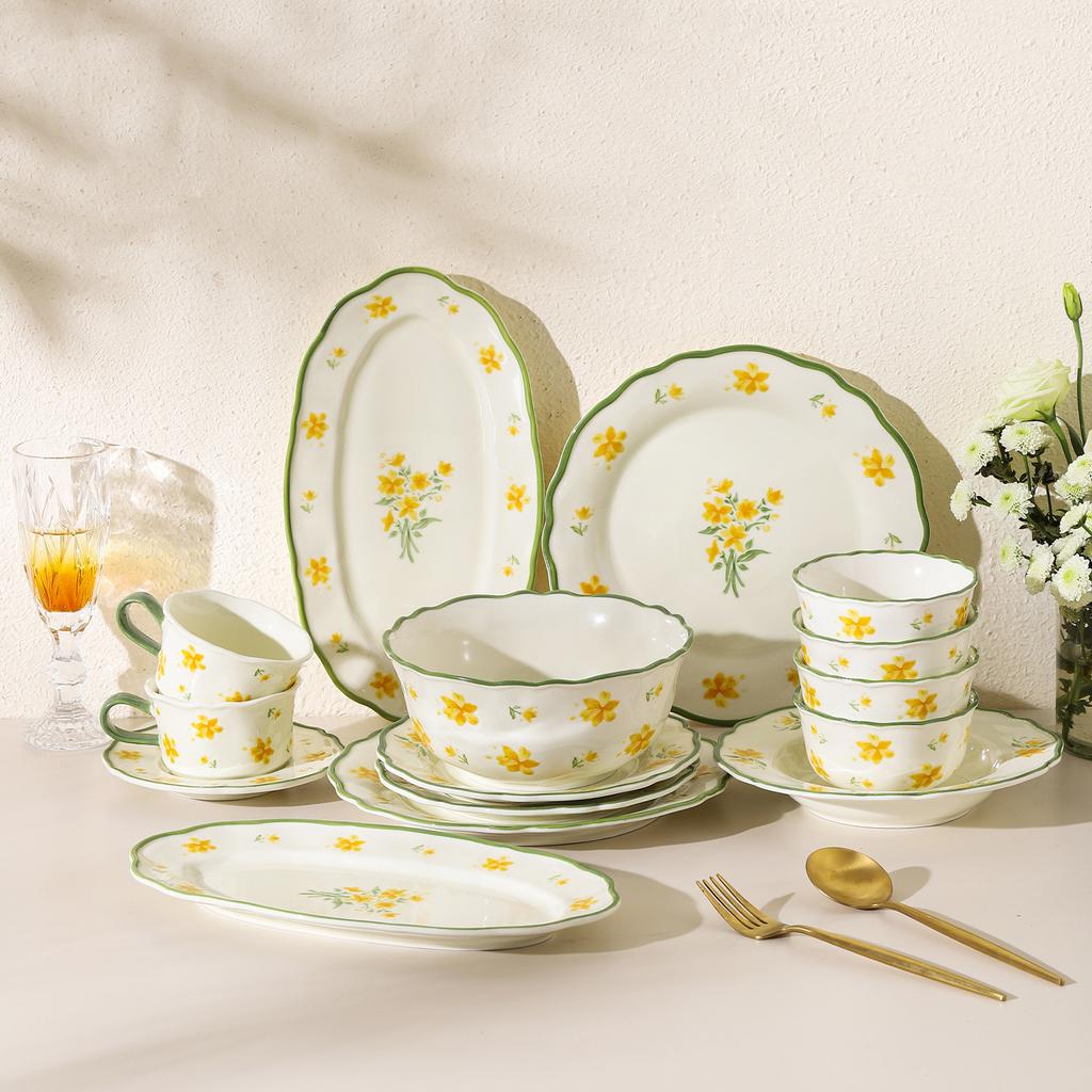 Sean Japanese Tableware Dishes Underglaze Color Household Ceramic Kitchen Utensils Dish Dish Deep Plate Creative Small Fresh Tableware