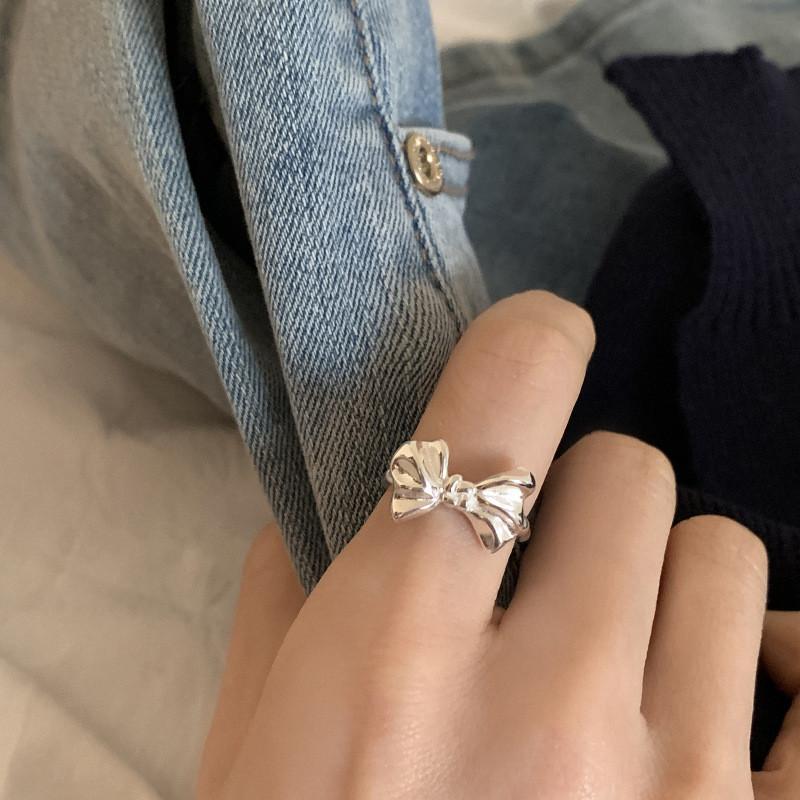 Style Contemporary Korean Bowknot Open Ring Perfect For Women Stylish