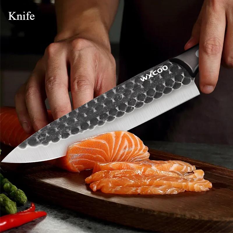 Stainless Steel Butcher Meat Slicing Boning Knife Forged Kitchen Cleaver Chef Knife Barbecue Fishing Knife Cooking Tools