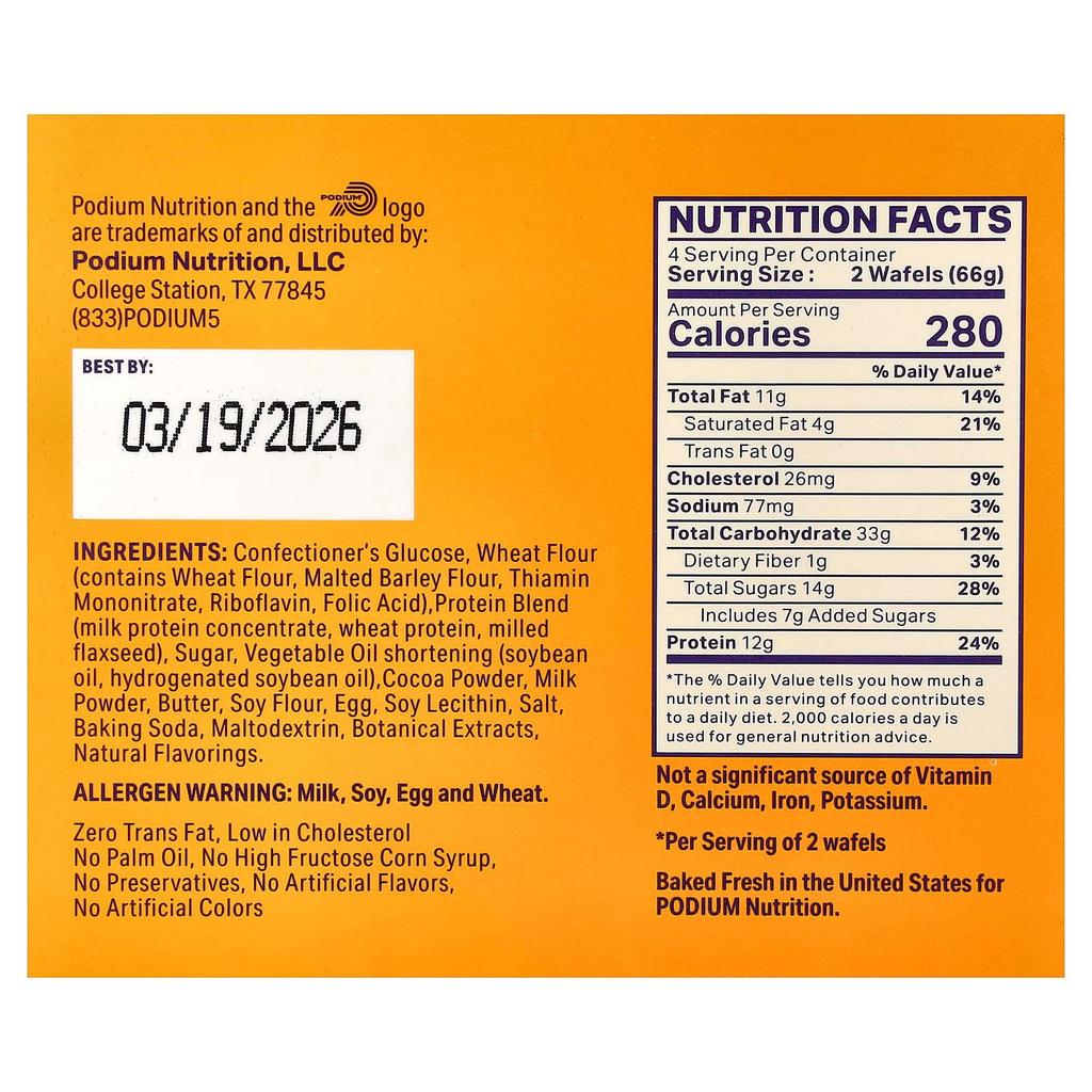 Podium Nutrition, Protein Stroopwafels, Original, 8 Waffles, 9.28 oz (264 g)