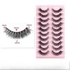 10 Packs of High Imitation Mink Hair False Eyelashes Natural Simulation Thick Curled Eyelashes