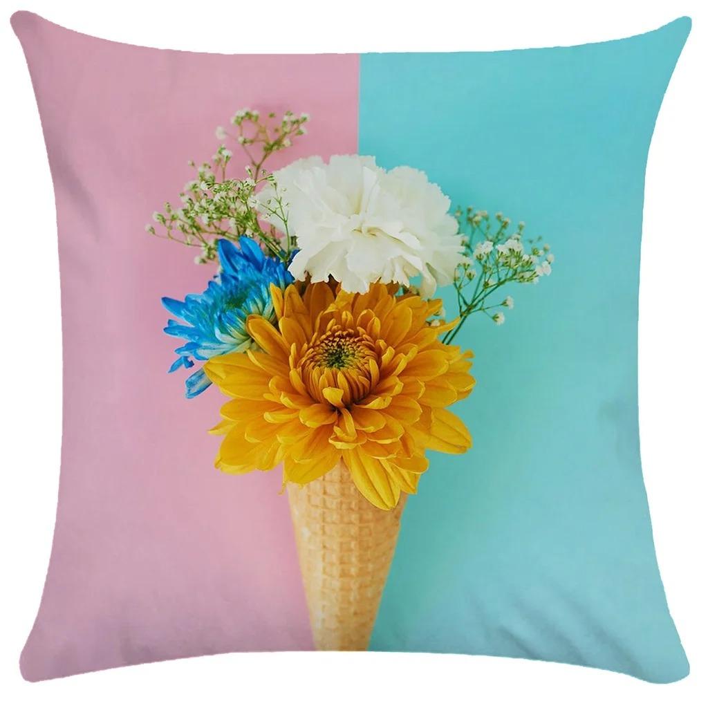 

Розовая геометрическая декоративная наволочка для офиса, гостиной, автомобиля, украшения для дома, наволочка 40x40cm