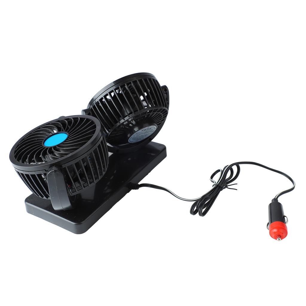 Double Head Car Fan 12V Dashboard Fans 360 Degree Rotatable Seat Fans for Car SUVs RV