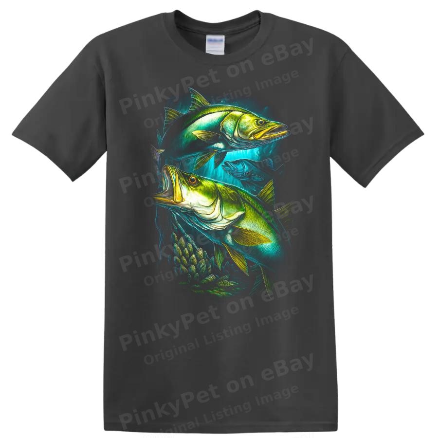 Fish Graphic T Shirt Deep Sea Fishing Artwork Tropical Fish Design Tee