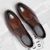 Extra Large Size Derby Shoes Leather Pointed Casual Leather Shoes British Style Business Dress Wedding Groom Shoes