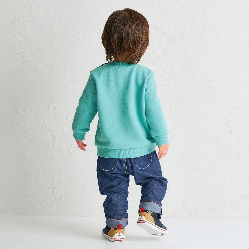 MIKIHOUSE HOT BISCUITS Sweatshirt for Boys and Girls, Baby, Children's Clothing, Storm Green, Size 110cm, 70-5602-688