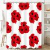 Red Poppy Shower Curtain Waterproof Fabric Decor for Bathroom Walls 3D Printed Design Available in Multiple Sizes