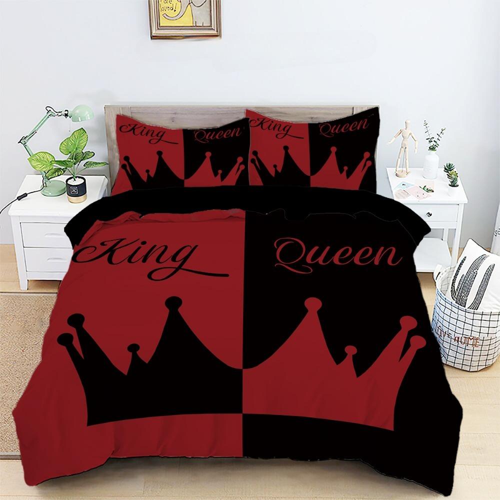 

crown love набор для спальни из 2/3 предметов, Детский подарок Подросткам взрослым Микрофибра двуспальная Пододеяльник на молнии Декор комнаты 90x200cm
