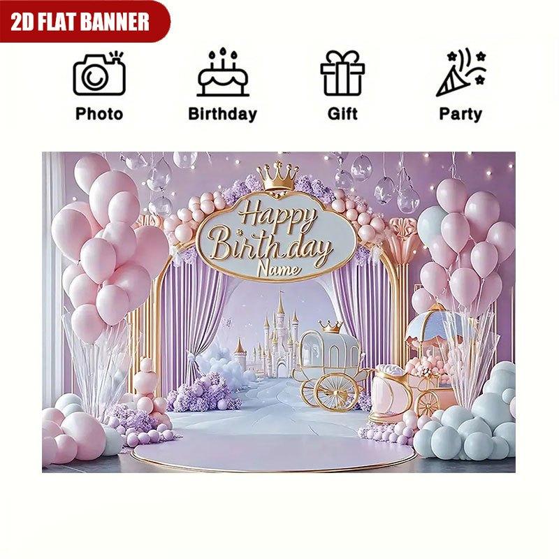 Individuelles 2D-Flachbanner - 1 Stück personalisierter individueller Name Geburtstag glücklicher Hintergrund Stoffzyc