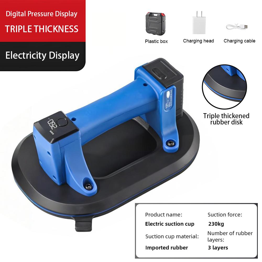 

Powerful Suction Cup Electric Cordless Vacuum Pump 230KG Heavy Duty Durable Suction Cups for Smooth & Lightly Textured Surfaces чорний