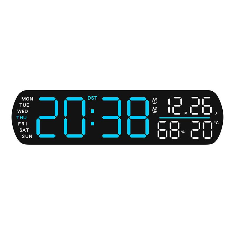 Digital Alarm Clock TEMP Humidity Date 2 Alarms Countdown Timing DST Snooze Table Clock Auto Dimmable 12/24H LED Clock for Decor