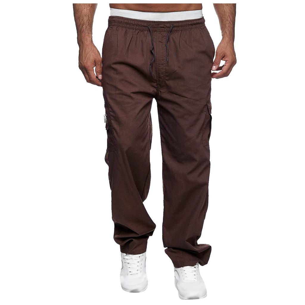 Men's Overalls Drawstring  Multi Pocket Casual Pants Hiking Pants Cotton Twill Pants