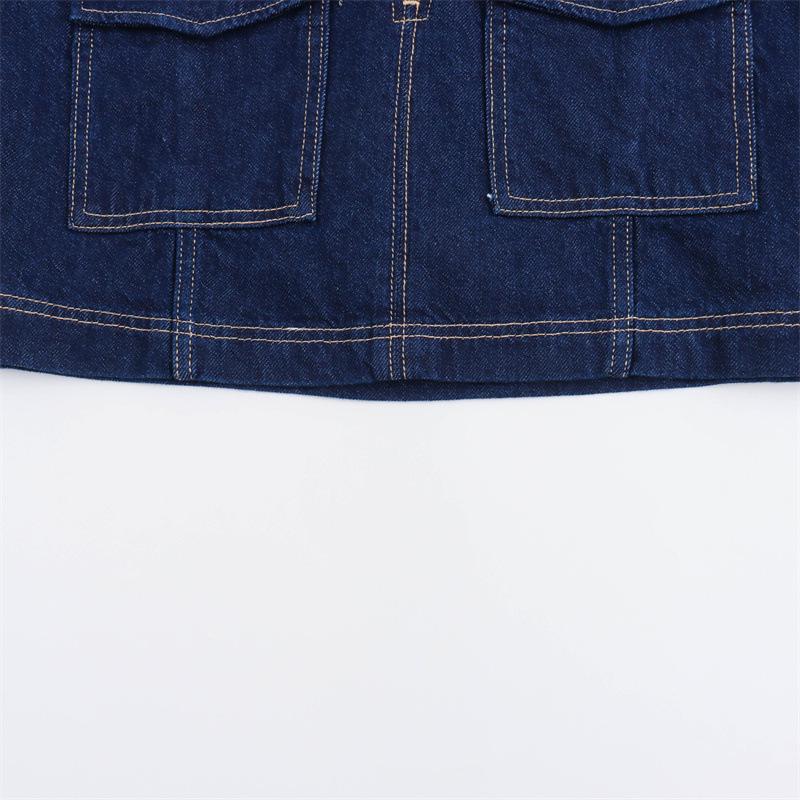 2024 Summer Double-Breasted Denim Set: Short Sleeve Shirt & Skirt Pants