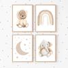 Elefant Bär Schmetterling Regenbogen Mond Stern Kinderzimmer Wandkunst Leinwand Malerei Poster und Drucke Bilder für Baby Kinderzimmer Dekor