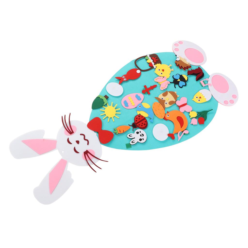 Toddler DIY Felt Rabbit Set Wall Hanging Bunny Crafts Ornaments for Home Party Decoration