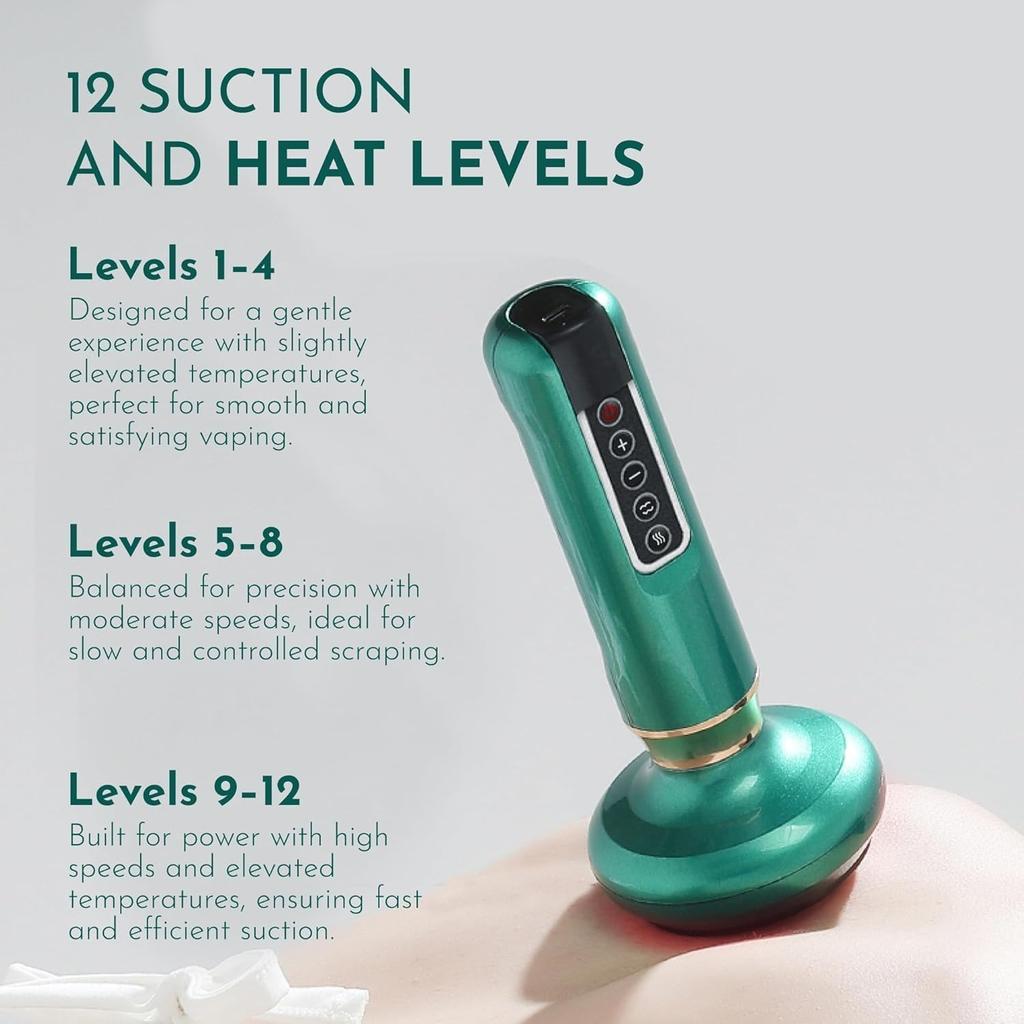 Handheld Cellulite Massager - 3 in 1 Vacuum Cupping Set, 12 Suction Modes, One-Touch Pressure Release, Vacuum Massager