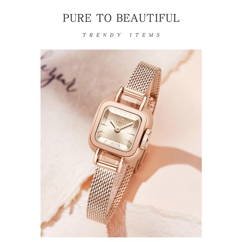 SANDA Fashion Elegantes Design Quadratisches Zifferblatt Wasserdicht Quarzwerk Business Damen Analoge Armbanduhr