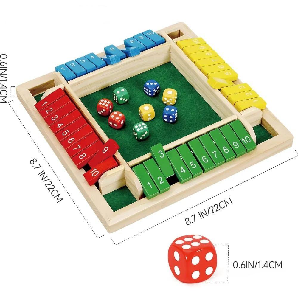 Developing Intelligent Table Board Game Toy Shut The Box Four-Sided Flip Card Game  Family Party