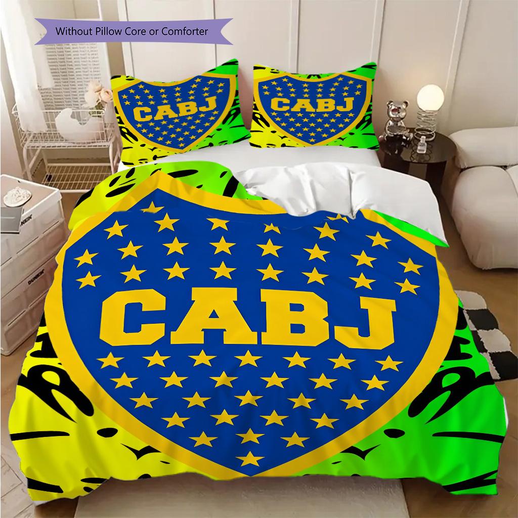 Boca Juniors Pattern Bedding Quilt Set Quilt Cover Pillowcase Home Decoration Birthday Gift (1 * duvet cover + 2 * pillowcase, without core)