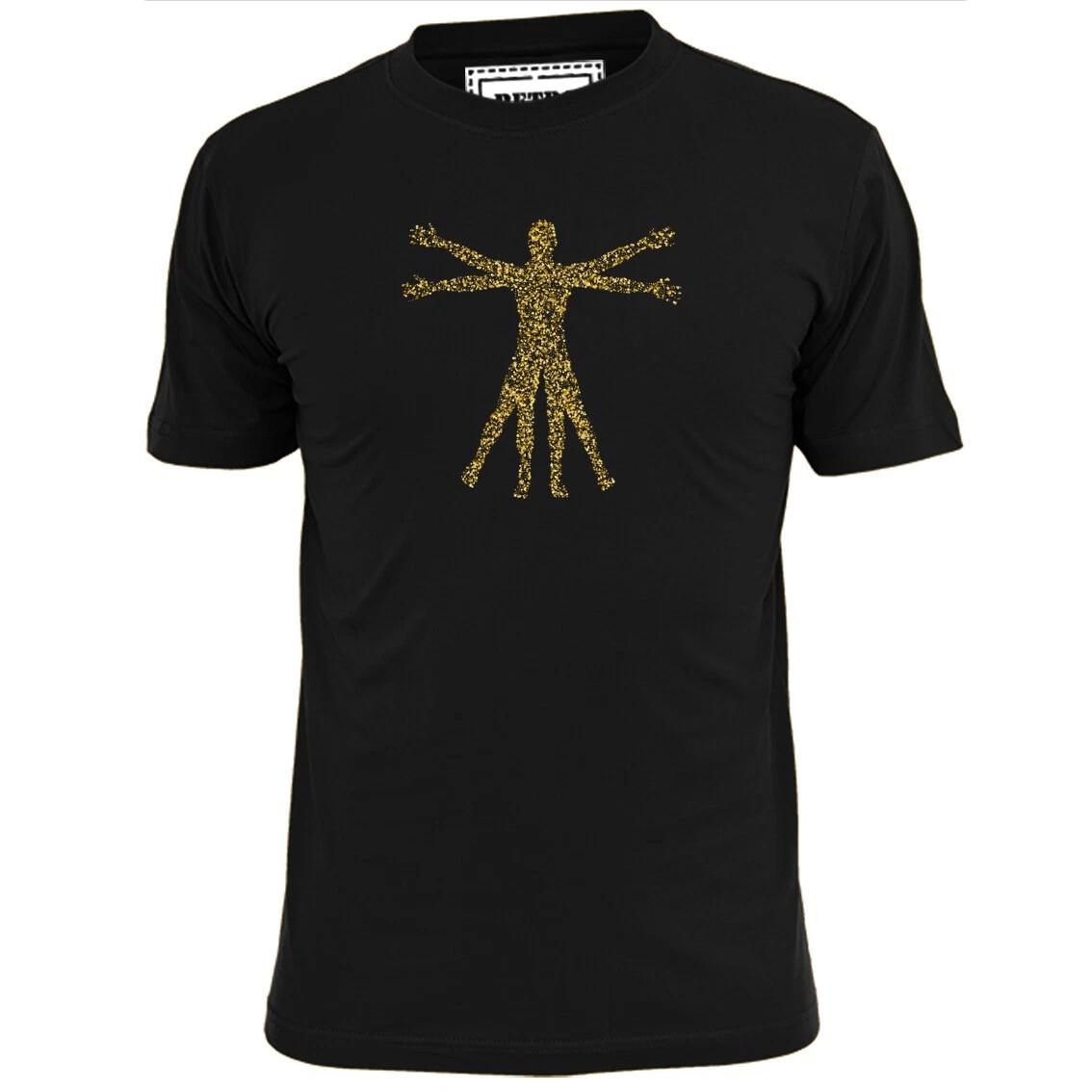 Mens Davinci Golden Vitruvian Man T shirt Art Artist Inventor Sculptor L