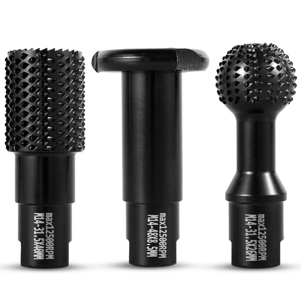 3Pcs Sphere Rotary Burr Wood Carving Burrs for Carving Grinding Polishing Engraving Ball Grinding Head Woodworking Tool M14
