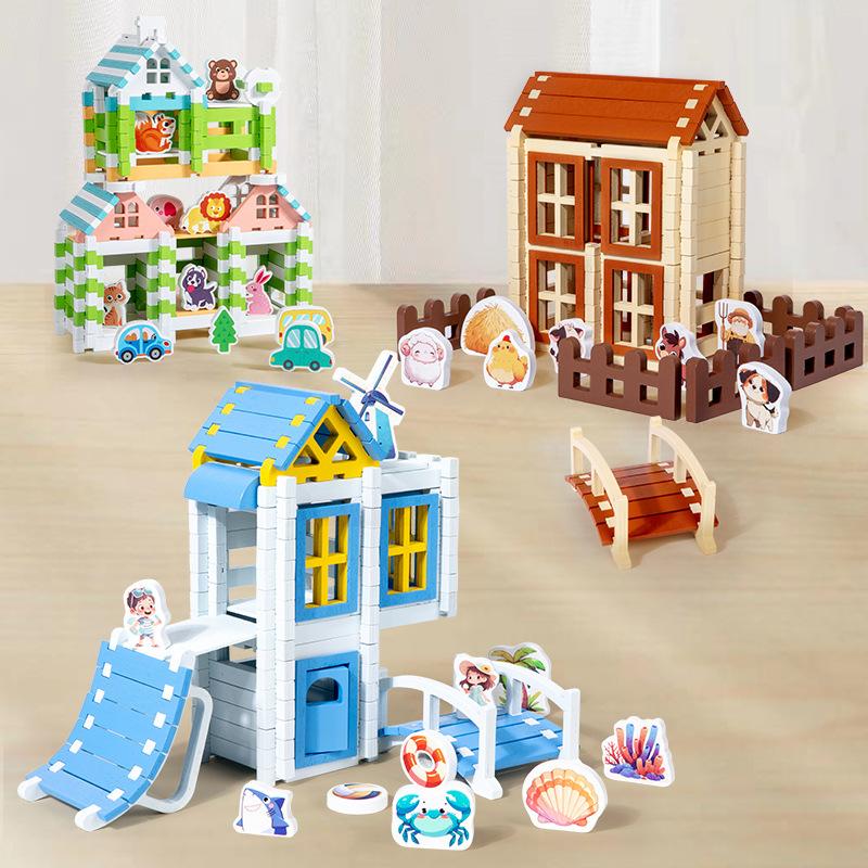 Cpc Ce Early Education Tenon And Mortise Structure Building Block Children'S Education Varied Building Splicing Stacking Wooden Toys