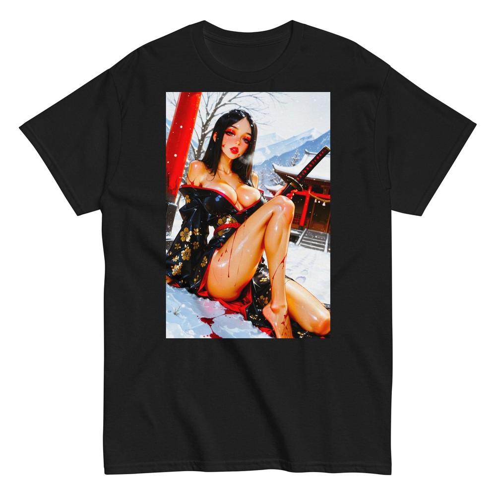 

Горячая Эччи Аниме Девушка Хентай Сексуальная Манга Вайфу Футболка с Коротким Рукавом Унисекс XL