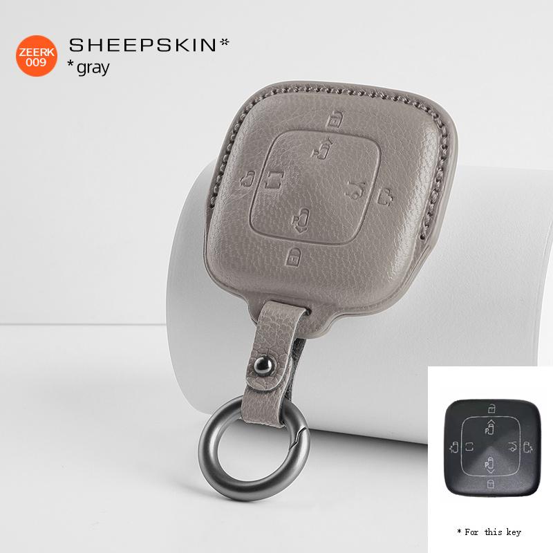 car Key protection shell Sheepskin For For zeeker 001 009 zeeker X intelligent Bluetooth key case Auto keychain accessories