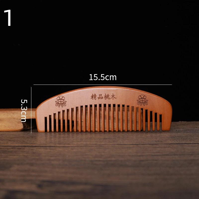 Anti-Static Handcrafted Natural Peach Wood Hair Comb Head Massage Wooden Comb Hair Care Diy Styling Tool