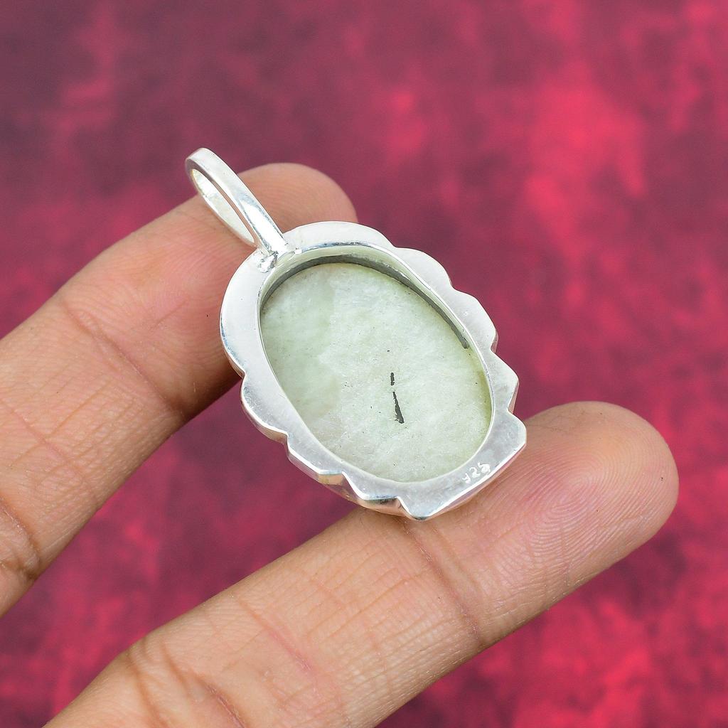 Aquamarine 925 Solid Sterling Silver Pendant, Handmade Gemstone Pendant Jewelry, Gifts For Wife Brand New Pendant