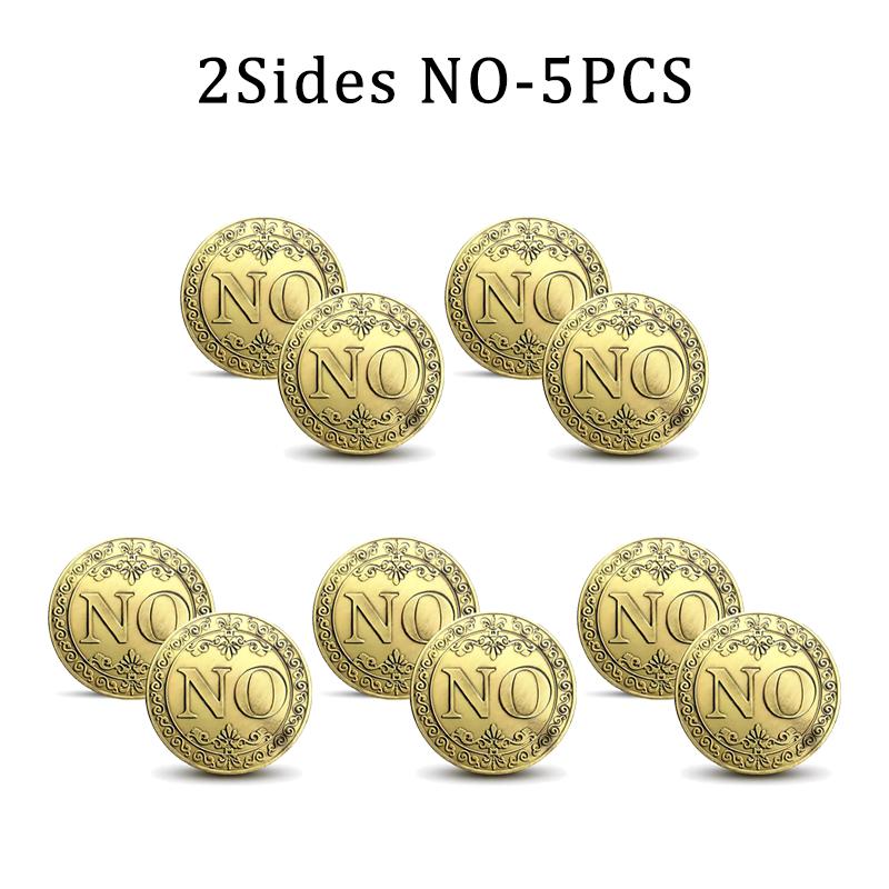 TAK NIE Decyzje Monety Magiczne Kolekcje Monet Powodzenia Vintage Antyczny Brąz Życzenie Szczęśliwa Moneta Monety USA Pamiątkowe Złote Monety