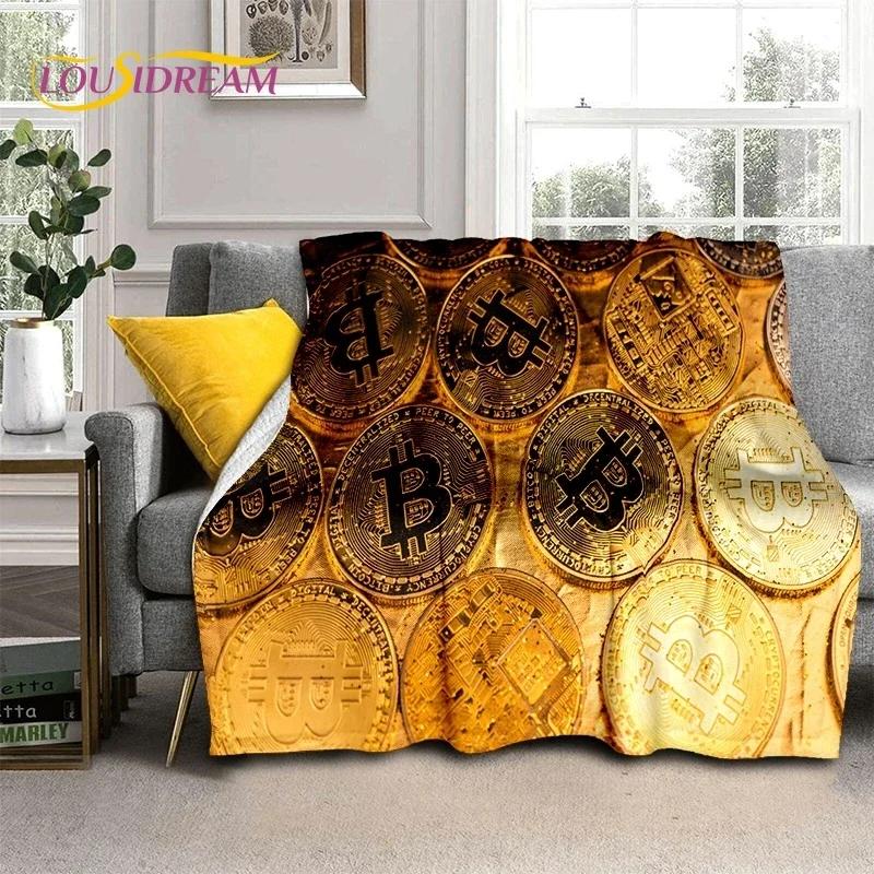 Bitcoin Virtual Currency NFT Soft Flannel Blanket for Beds Bedroom Sofa Picnic,Throw Blanket for Cover Outdoor Leisure Nap Gift