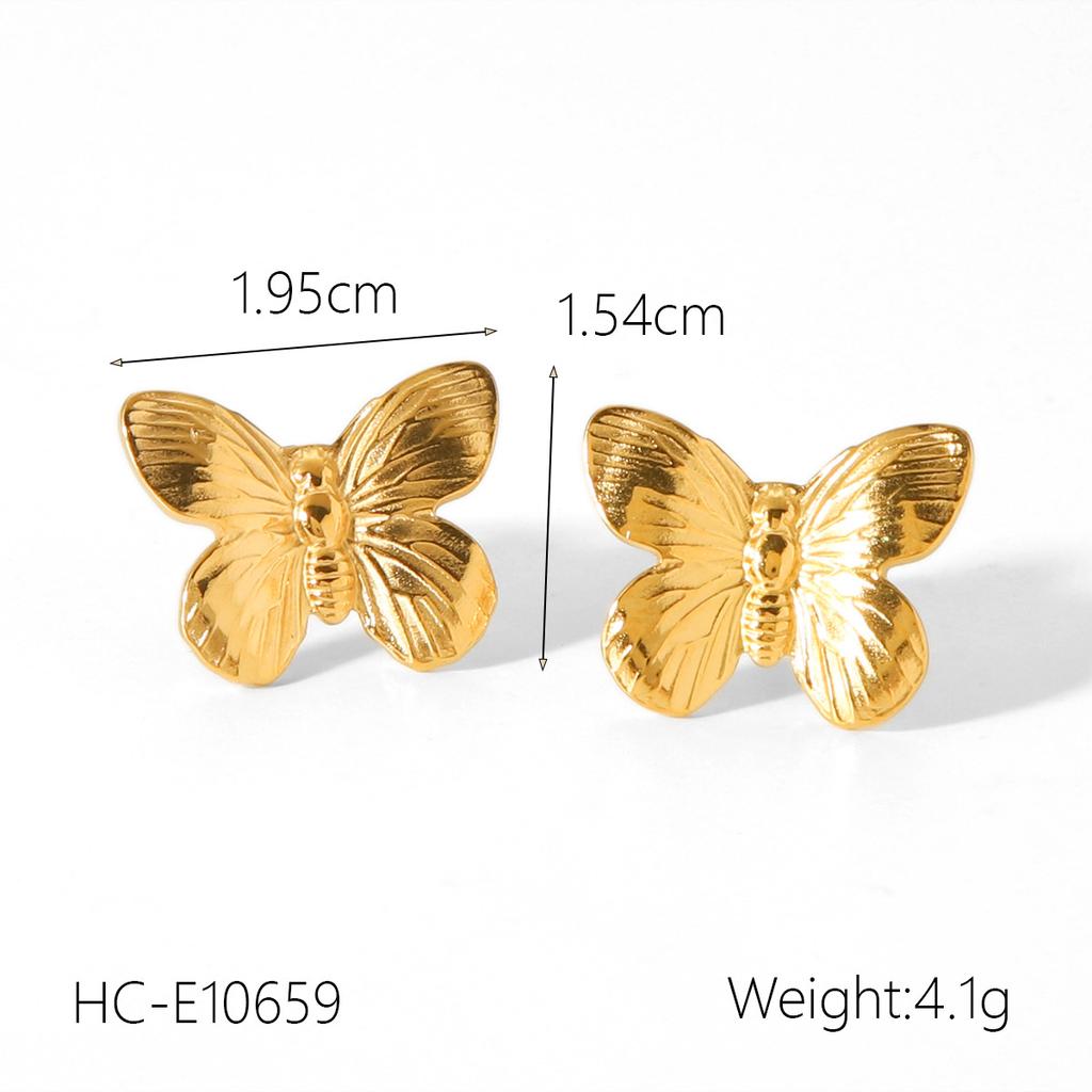 Titanium Steel Bead Chain Necklace with Butterfly Pendant Elegant Jewelry for Women