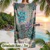 Strawberry Garden Theme Quick Dry Beach Towel Custom Name Text Print Large Sand Resistant Towel Beach Vacation