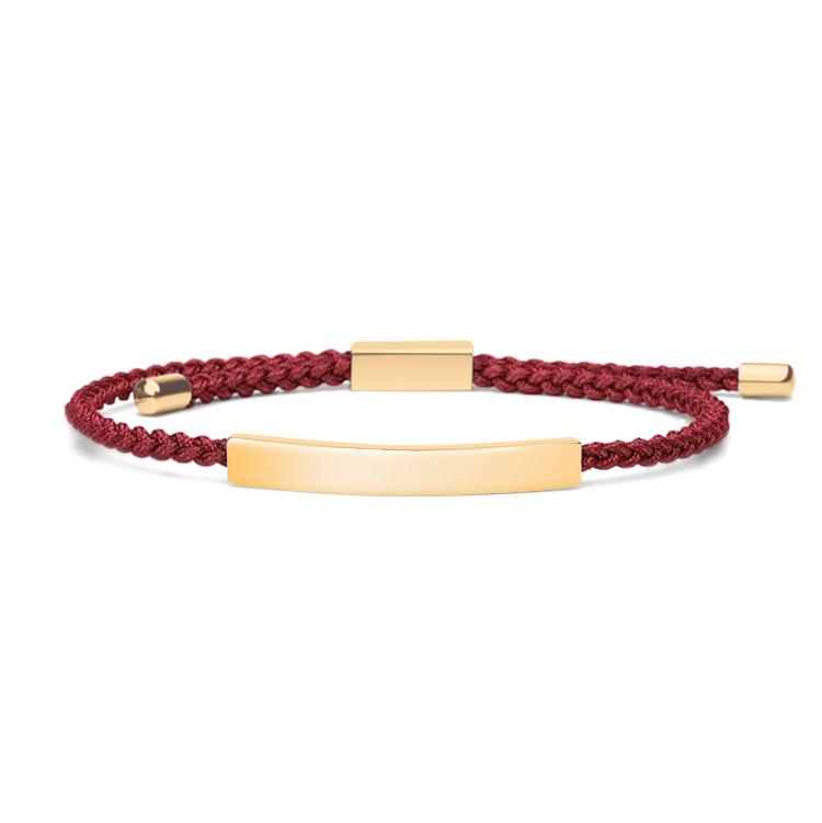 Stainless Steel Accessories and 2mm Adjustable Braided Rope Custom LOGO Men Bracelet