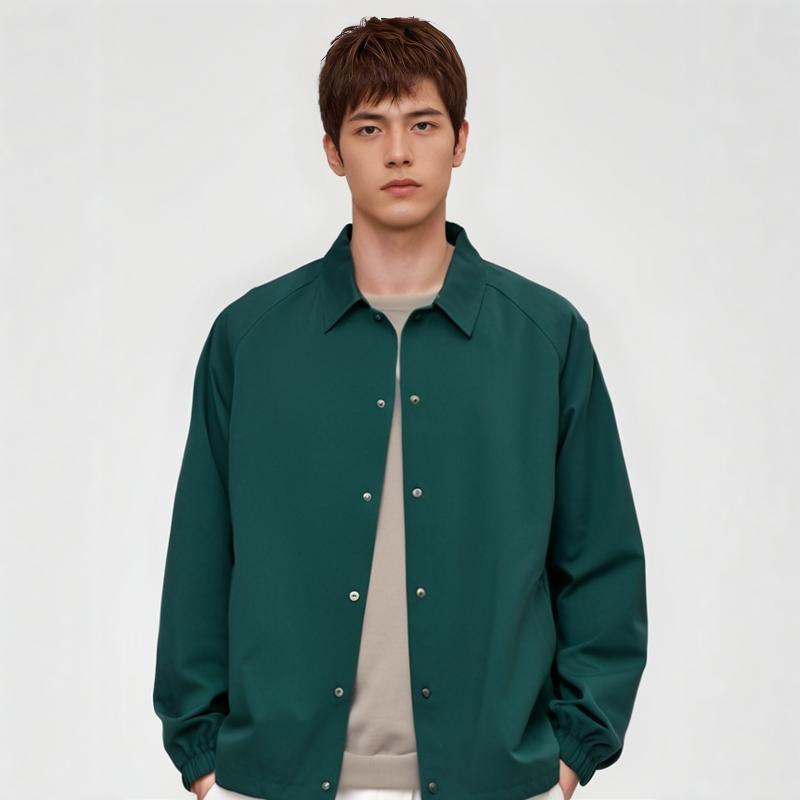 UNIQLO Solid Color Single-Breasted Jacket Unisex jackets Teal 445041-55