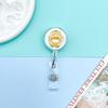 Cute Cartoon Resin Crystal Retractable Badge Reel ID Lanyard Name Tag Card Badge Holder Reels Keychain Card Holder Accessories