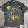 Waschbär heult zum Mond T-Shirt, Vintage Trash Panda Grafik-T-Shirt, 90er Jahre Tier-T-Shirt, Waschbärcore, Straßenkatzen Retro-Shirt, Lustige Waschbären