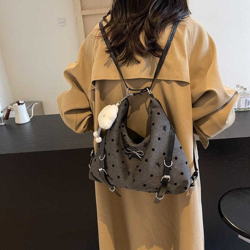 Personalized Casual Large-capacity Shoulder Bag, New Fashion Polka Dot Portable Tote Bag, Commuter Backpack.
