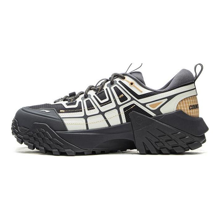 Li Ning Outdoor CF Tracing Cushioning Rebound Low top Outdoor Shoes Unisex Black White Blue AHCV047-3