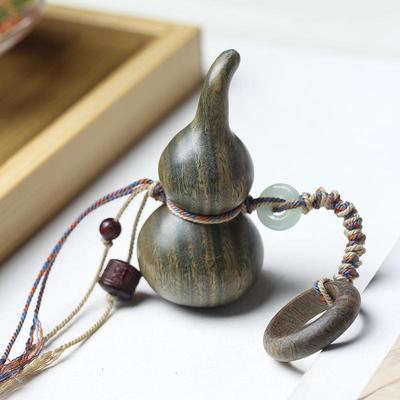 Young Hero Wind Gourd Pendant: Argentine Green Sandalwood, 6.8×3.4, DIY Ornament