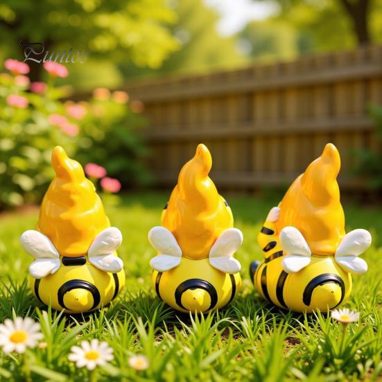 Indoor Gnome Ornament 3 Pcs Spring Garden Figurines Hear See Speak No Evil Flower Statue Nature Inspired Small Resin Dwarf Table for Porch Yard