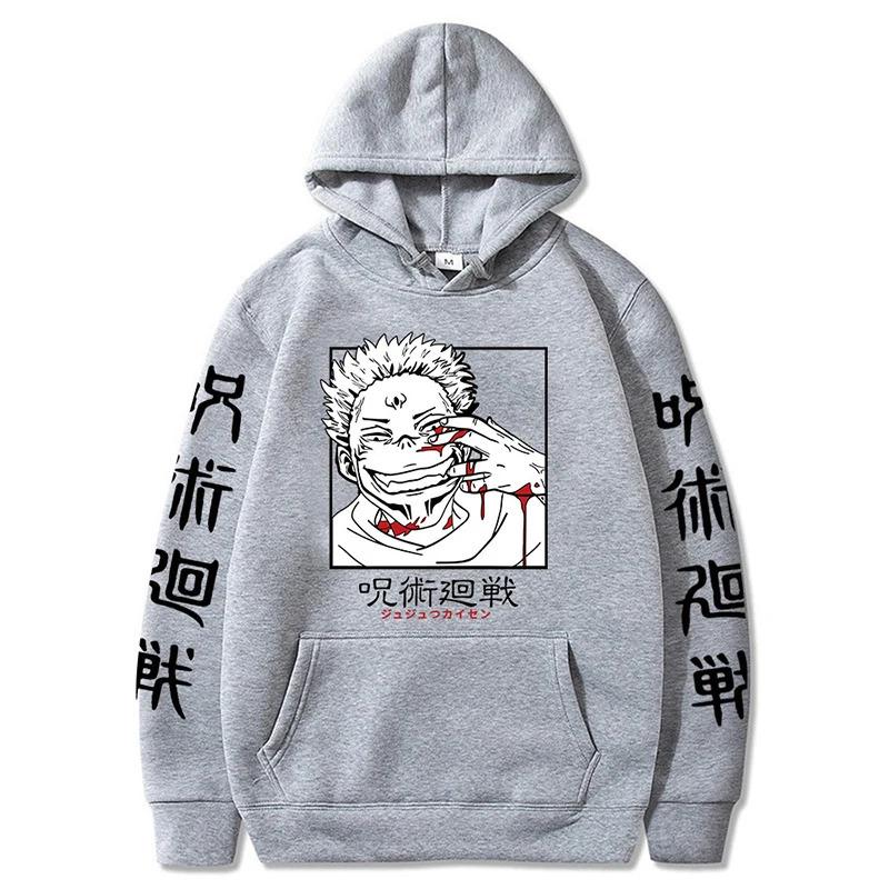 Jujutsu Kaisen Graphic Printing Sweatshirts Autumn Winter Fleece Streetwear