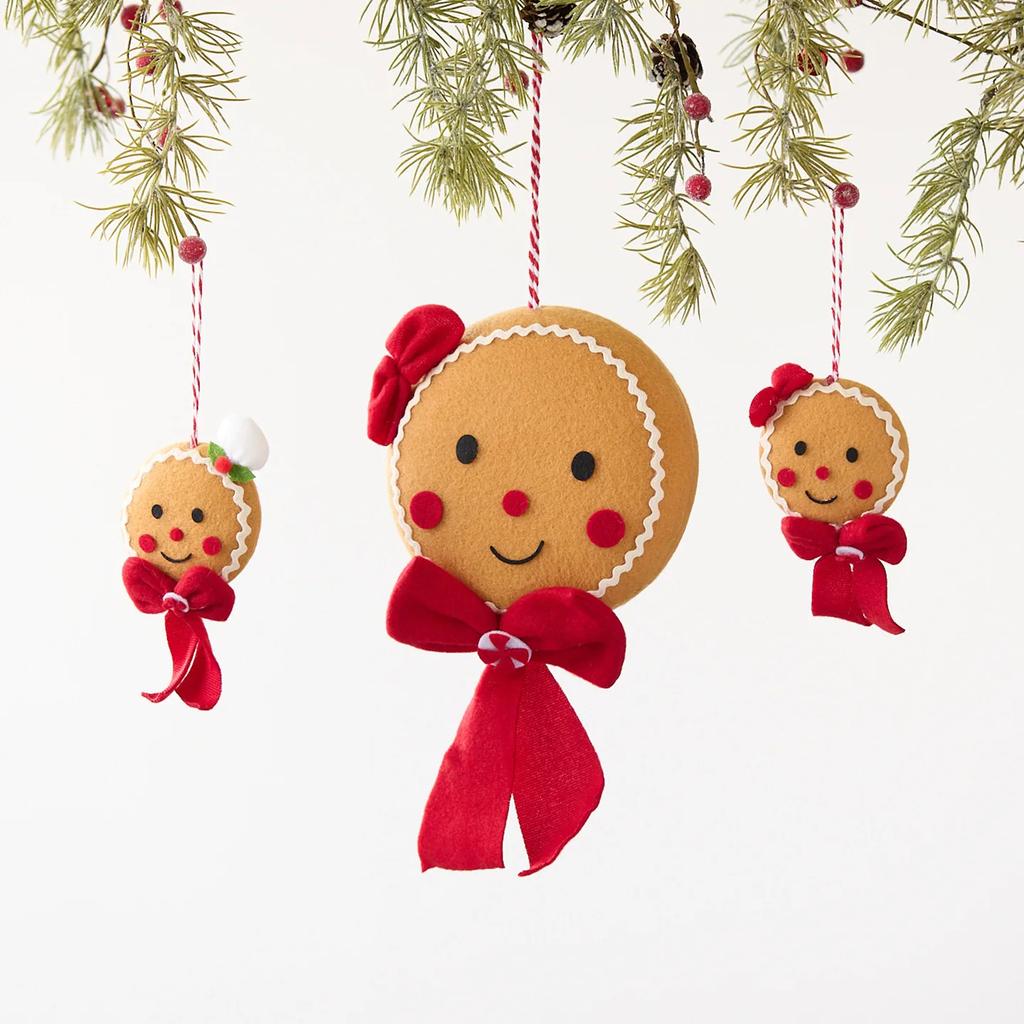 1/4PCS Christmas Gingerbread Man with Bow Creative Tree Hang Festival Gift Birthday Party Decoration Props