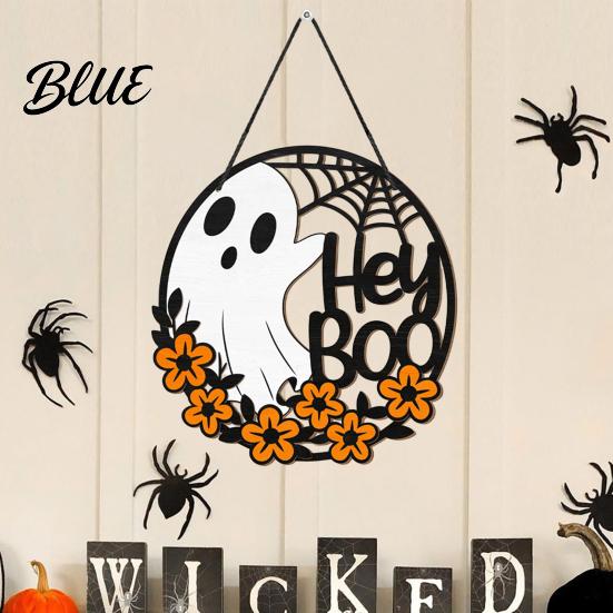Halloween Door Sign Ghost Sign Cute Boo Hanger Spooky Gifts for Lovers Hanging Welcome Porch Yard Wall Home Party Decor Fall Seasonal Accents