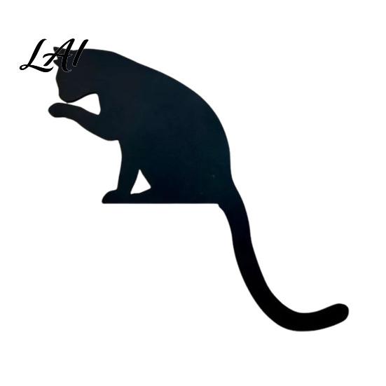 Vielseitige Wanddekorationen für Räume Holzschwarze Katze Tür-Topper Minimalistisches Silhouette-Rahmen-Schild Dekorativer Topper Eckdeko für Wohnzimmer Schlafzimmer