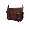18 Zoll Vintage Leder Messenger Bag Laptop Umhängetasche Büro Schule Schultertaschen