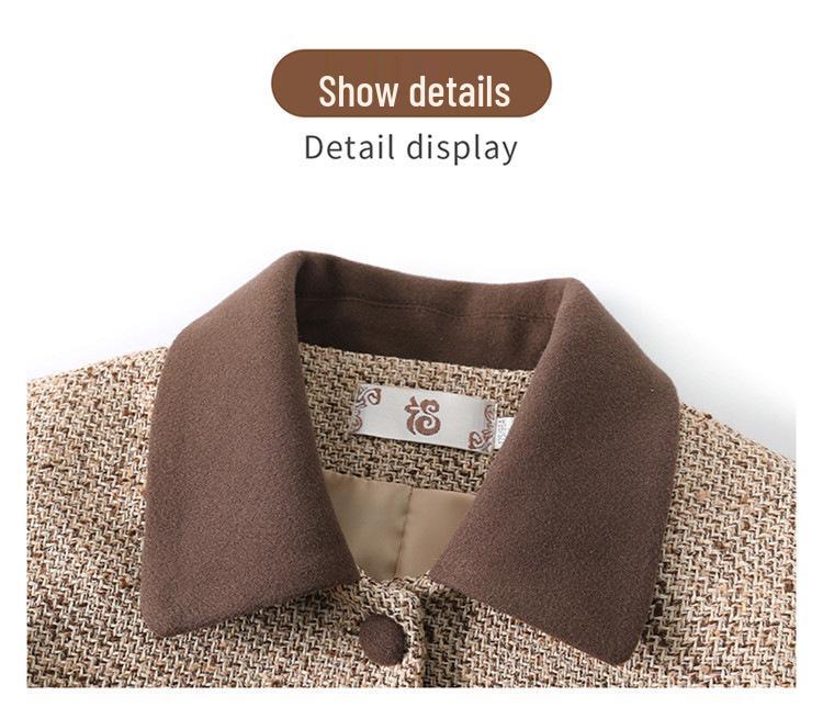 2025 Spring Fashion Turn-Down Collar Jacket for Middle-Aged Women - Stylish Short Fragrant Style