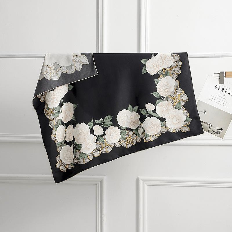 100% mulberry silk scarf  oil painting 90 spring French retro square scarf women