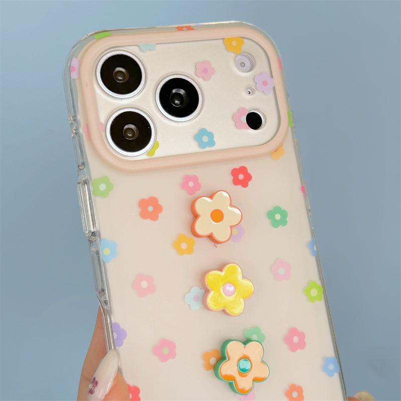 HyunA 3D Colorful Floral Chain Case for iPhone 17/16 Pro Max/15 Pro